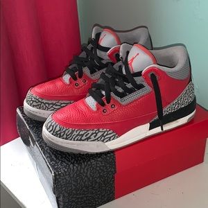 Red Air Jordan 3s (Boys 7)